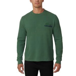 Lacoste Men's Large Croc Thermal Waffle Sleep Shirt Green Size XL